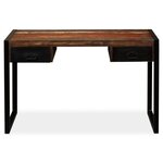 vidaXL Bureau avec 2 tiroirs Bois de récupération massif 120x50x76 cm
