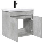 vidaXL Meuble de salle de bain avec robinet Gris béton