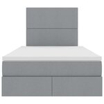 vidaXL Lit avec rangement et matelas Gris clair 120 x 190 cm tissu