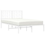 vidaXL Cadre de lit métal sans matelas et tête de lit blanc 120x190 cm