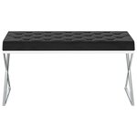 vidaXL Banc 97 cm Noir Velours et acier inoxydable