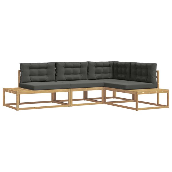 vidaXL Ensemble de canapés d'extérieur Blanc 277 5 x 198 5 x 73 cm