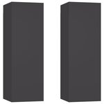 vidaXL Meubles TV 2 Pièces Gris 30 5x30x90 cm Bois d’ingénierie