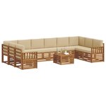 vidaXL Ensemble de canapés d'extérieur 11 Pièces Naturel et Beige