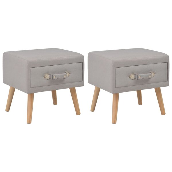 vidaXL Tables de chevet 2 Pièces Gris 40x35x40 cm Tissu