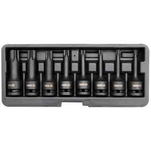 YATO Kit de douilles à impact torx 8 Pièces Noir YT-1065