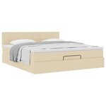 VidaXL Cadre de lit ottoman avec matelas crème 180x200 cm tissu