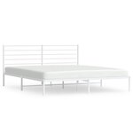 vidaXL Cadre de lit métal sans matelas et tête de lit blanc 183x213 cm