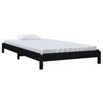 vidaXL Lit empilable sans matelas noir 100x200 cm bois massif de pin