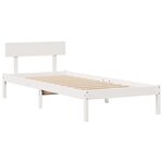 vidaXL Lit bibliothèque sans matelas blanc 90x200cm bois de pin massif