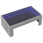 vidaXL Table basse avec LED infini sonoma gris 90x50x30 cm