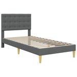 vidaXL Cadre de lit avec tête de lit Gris foncé 90 x 200 cm Tissu