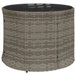 vidaXL Canapé de jardin avec table coussins rond gris résine tressée