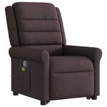 vidaXL Fauteuil inclinable de massage Marron foncé Tissu