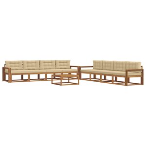 vidaXL Ensemble de canapés d'extérieur 9 Pièces Naturel et Beige