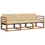 vidaXL Ensemble de canapés d'extérieur 3 Pièces Naturel et Beige