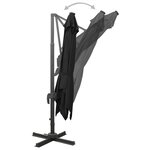 vidaXL Parasol déporté avec mât et lumières LED Noir 300 cm