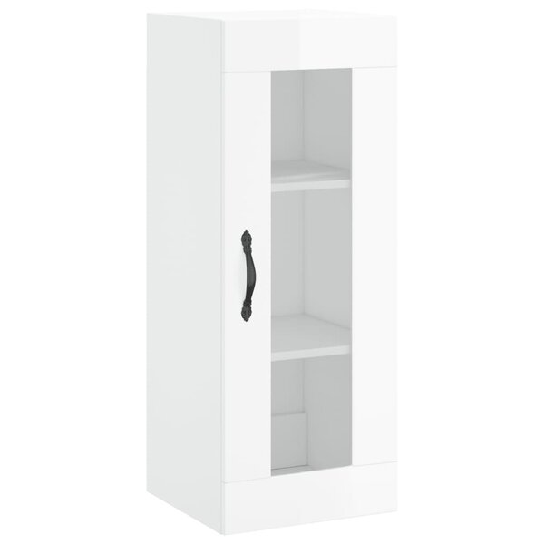 vidaXL Armoire murale blanc brillant 34 5x34x90 cm