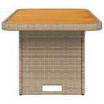 vidaXL Table de jardin beige 90x55x71 cm résine tressée et bois acacia
