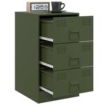 vidaXL Tables de chevet 2 Pièces vert olive 34 5x39x62 cm acier