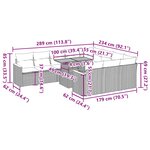 vidaXL Ensemble de canapés de jardin 11 Pièces et coussins rotin acacia