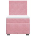 vidaXL Sommier à lattes de lit avec matelas Rose 100x200 cm Velours