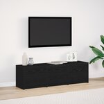 vidaXL Meuble TV avec LEDs Chêne Noir 140x34x40 cm Bois d'ingénierie