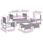 vidaXL Ensemble de Canapé d'Extérieur - Noir Rotin  Bois Moyen Durable