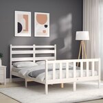 vidaXL Cadre de lit sans matelas blanc bois de pin massif