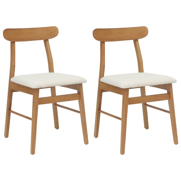 vidaXL Chaise de salle à manger 2 Pièces Naturel et clair