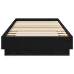 vidaXL Cadre de lit avec LED Chêne noir 80 x 200 cm Bois d'ingénierie