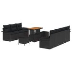vidaXL Ensemble de canapé de jardin 10 Pièces Noir 90 x 55 x 71 cm