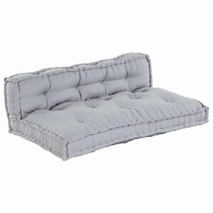 vidaXL Coussin de canapé sur palette Gris tissu