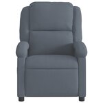 vidaXL Fauteuil inclinable en velours gris foncé
