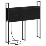 vidaXL Headboard de Rangement avec Station de Charge Chêne noir 75 cm