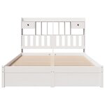 vidaXL Lit bibliothèque sans matelas blanc 140x190 cm bois pin massif