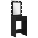 vidaXL Ensemble de Coiffeuse 3 Pièces Chêne noir 50 x 41 x 135 cm