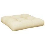 vidaXL Coussin de palette crème 58x58x10 cm tissu
