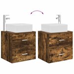 vidaXL Vanité de lavabo mural Chêne fumé 53 x 34 5 x 63 cm