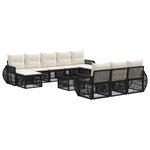 vidaXL Ensemble de canapé de jardin 11 pc Noir et blanc crème