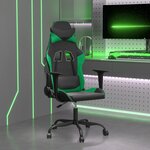 vidaXL Chaise de jeu de massage Noir et vert Similicuir