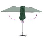 vidaXL Parasol de jardin Vert 370 x 197 x 239 cm