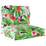 vidaXL Set de coussins de palette Floral 2 Pièces Jungle tropicale