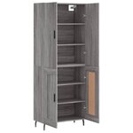 vidaXL Buffet haut Sonoma gris 69 5x34x180 cm Bois d'ingénierie