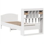 vidaXL Lit bibliothèque sans matelas blanc 90x200cm bois de pin massif