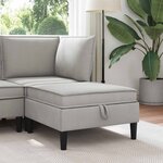 vidaXL Pouf avec Rangement Gris clair Velours