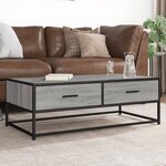 vidaXL Table basse sonoma gris 100x50x35 cm bois d'ingénierie et métal