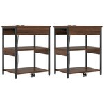 vidaXL Armoires de chevet 2 Pièces Chêne marron 41 x 31 x 51 cm
