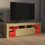 vidaXL Meuble TV avec lumières LED Chêne sonoma 140x36 5x40 cm