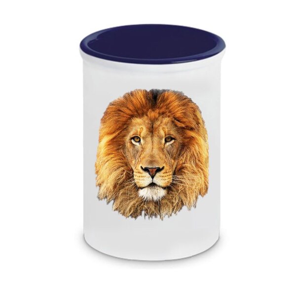 Pot à stylos en céramique lion